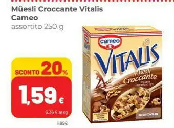 Coop Cameo Vitalis Muesli Croccante Miele E Mandorle Senza Olio Di Palma 250 G(ml) offerta