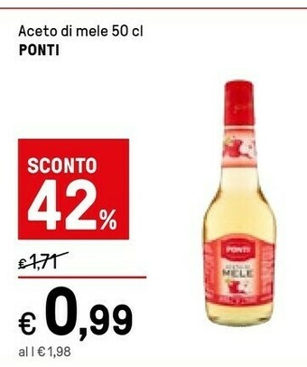 Iper La Grande Ponti Aceto Di Mele 500 G(ml) offerta