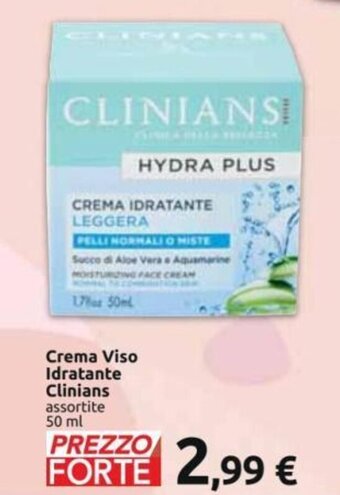 Carrefour Clinians Crema Viso Idratante 50 ml offerta