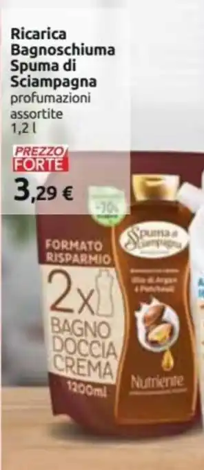 Carrefour Ricarica Bagnoschiuma Spuma di Sciampagna 1,2 l offerta