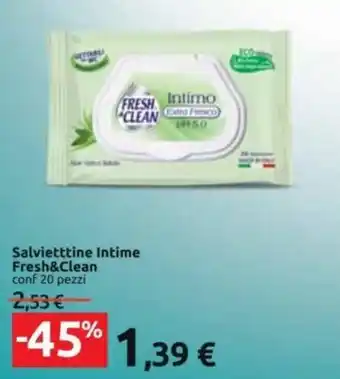 Carrefour Fresh & Clean Salviettine 20 pezzi offerta
