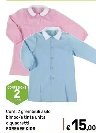 Forever Kids 2 Grembiuli Asilo Bimbo / A Tinta Unita