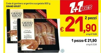 Iper La Grande Grand Krust Code Di Gambero Argentino Surgelate 800 G offerta