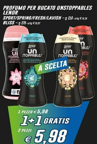 Prix Quality Lenor Profumo Per Bucato Unstoppables Sport 210 G offerta