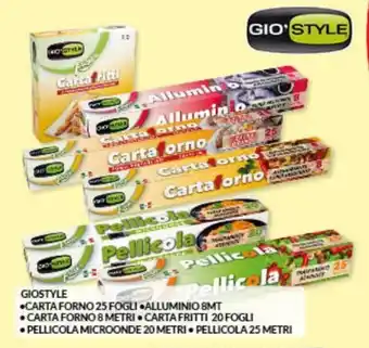 Risparmio Casa Gio Style Carta Forno 25 fogli/ Alluminio 8mt/ Carta Forno 8 metri/ Carta Fritti 20 fogli/ Pellicola Microonde 20 metri offerta