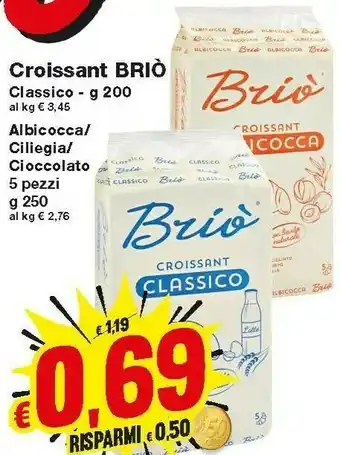 Prix Quality Brio Croissant Classico 200 G offerta
