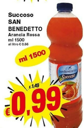 Prix Quality San Benedetto Succoso Arancia Rossa 1500 Ml offerta