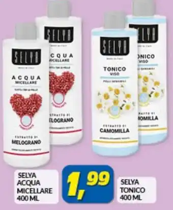 Risparmio Casa Selya Acqua Micellare 400 ml/ Selya Tonico 400 ml offerta
