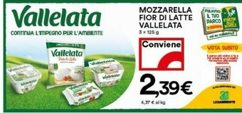 Coop Vallelata Mozzarella Fior Di Latte offerta