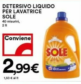 Coop Sole Detersivo lavatrice offerta