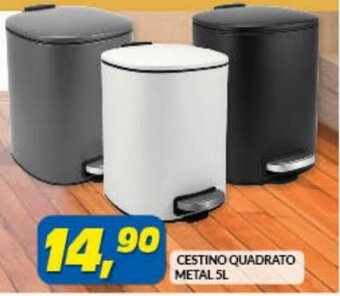 Risparmio Casa Cestino Quadrato Metal 5L offerta
