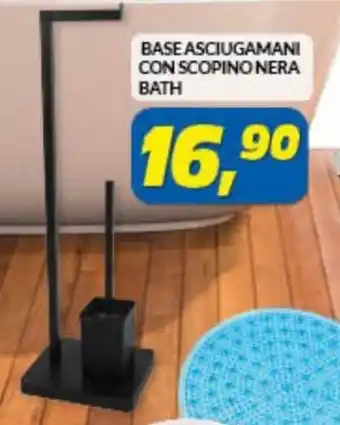 Risparmio Casa Base Asciugamani con Scopino Nera Bath offerta