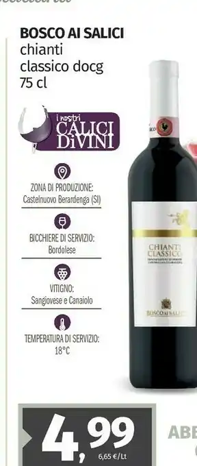 Pam Bosco Ai Salici Chianti Classico Docg 75 Cl offerta