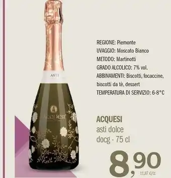 Pam Acquesi Asti Dolce Docg 75 Cl offerta