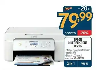 Sinergy Epson Expression Home XP-4105 Ad Inchiostro 5760 X 1440 DPI 33 Ppm A4 Wi-Fi offerta