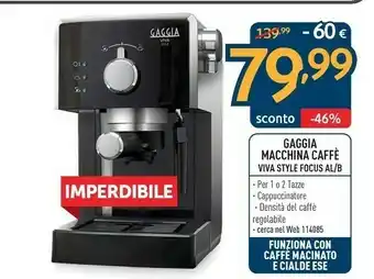 Sinergy Gaggia La Macchina Da Caffè Manuale Viva Style RI8433/11 offerta