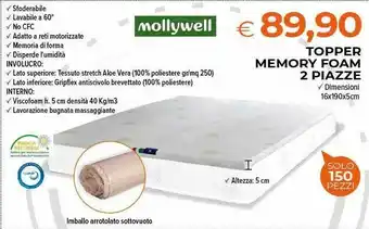 Todis Topper Memory Foam offerta