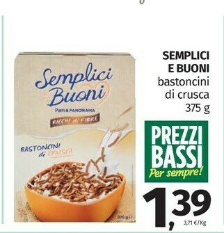 Pam Pam & Panorama - Bastoncini Di Crusca Semplici E Buoni offerta
