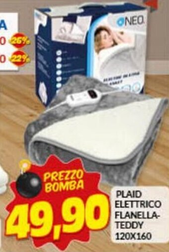 Risparmio Casa Plaid Elettrico Flanella-Teddy 120x160 offerta