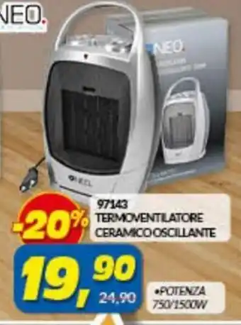 Risparmio Casa Neo 97143 Termoventilatore Ceramico Oscillante offerta