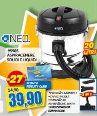 Neo 95985 Aspiracenere Solidi e liquidi
