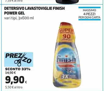 Ipercoop Detersivo lavastoviglie finish power gel offerta