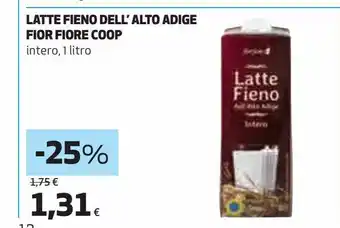 Ipercoop Latte fieno dell'alto adige fior fiore coop offerta