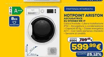 Euronics Hotpoint ariston asciugatrice eu ntdg83 wk it offerta