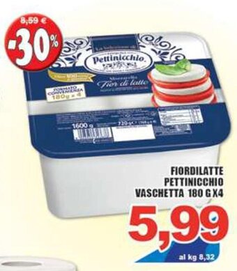 Sacoph Fior di Latte Pettinicchio Vaschetta 180 g x4 offerta