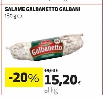 Ipercoop Salame galbanetto galbani offerta