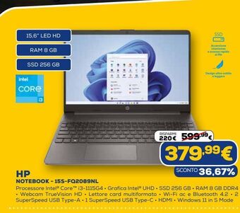 Euronics Notebook - 15 s - fq2089nl  hp offerta