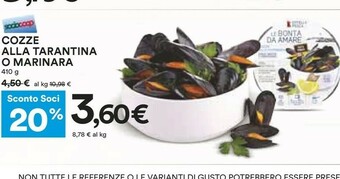 Coop Coop Cozze Alla Tarantina O Marinara offerta