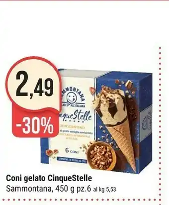 Supermercati Gulliver Sammontana Sammontana - 6 Coni Cinque Stelle Caffè 450 g(ml) offerta