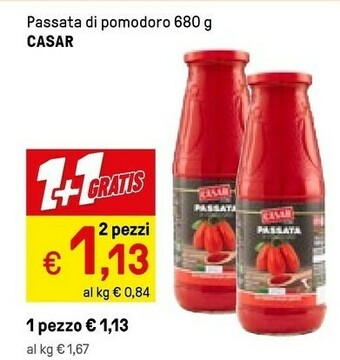 Iper La Grande Casar Tomata Passata Di Pomodoro 680 G(ml) offerta