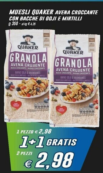 Prix Quality Quaker Muesli Avena Crujiente 350 G(ml) offerta