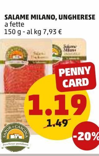 PENNY Salame milano, ungherese offerta