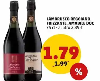PENNY Lambrusco reggiano frizzante, amabile doc offerta