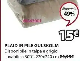 JYSK Plaid In Pile Gulskolm offerta
