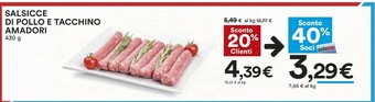 Coop Amadori Salsicce Con Pollo E Tacchino 430 G(ml) offerta