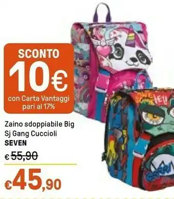 Iper La Grande Seven Zaino Sdoppiabile Big Sj Gang Cuccioli offerta