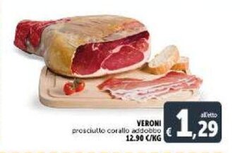 Deco Supermercati Veroni prosciutto corallo addobbo offerta