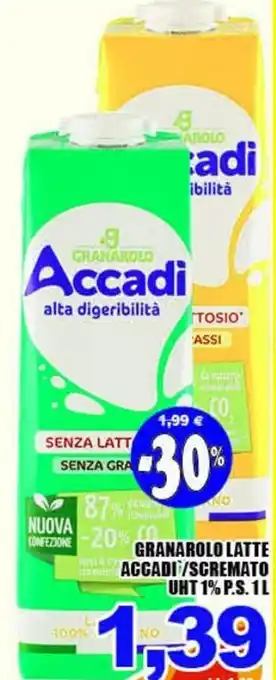 Sacoph Granarolo Latte Accadì/ Scremato UHT 1% P.S. 1L offerta