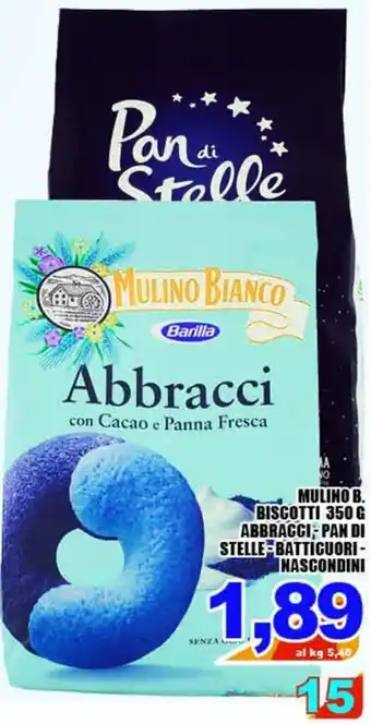 Sacoph Barilla Mulino Bianco Biscotti 350 g. Abbracci-Pan di Stelle-Batticuori-Nascondini offerta