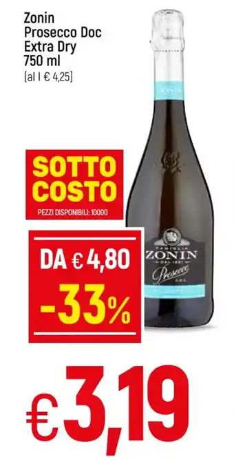 Galassia Zonin Prosecco Doc Extra Dry 750 ml offerta