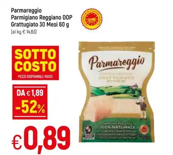 Galassia Parmareggio Parmigiano Reggiano DOP Grattugiato 30 Mesi 60 g offerta