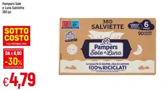 Galassia Pampers Sole e Luna Salviette 360 pz offerta