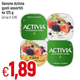 Galassia Danone Activia gusti assortiti 4x 125 g offerta