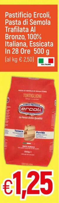 Galassia Pastificio Ercoli, Pasta di Semola Trafilata Al Bronzo, 100% Italiana, Essicata In 28 Ore 500 g offerta