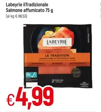 Galassia Labeyrie ilTradizionale Salmone affumicato 75 g offerta