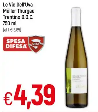 Galassia Le Vie Dell'Uva Müller Thurgau Trentino D.O.C. 750 ml offerta